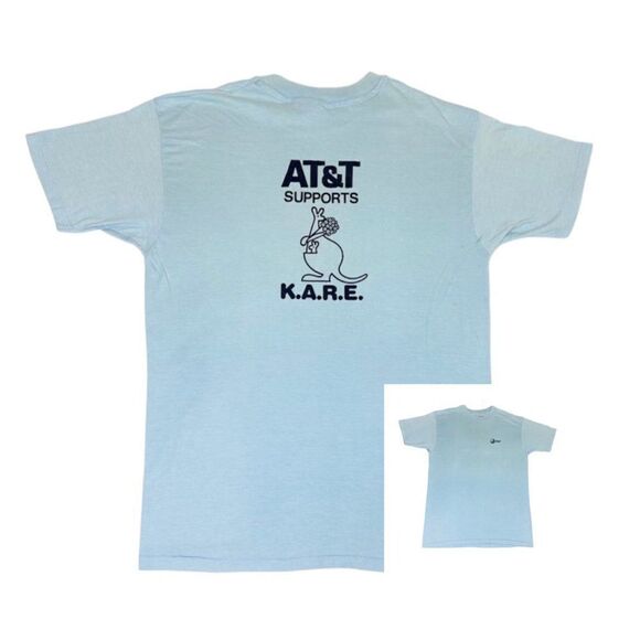 Vintage 80s ATT T-Shirt Blue XL Telephone Cable Company Single Stitch - Picture 1 of 10